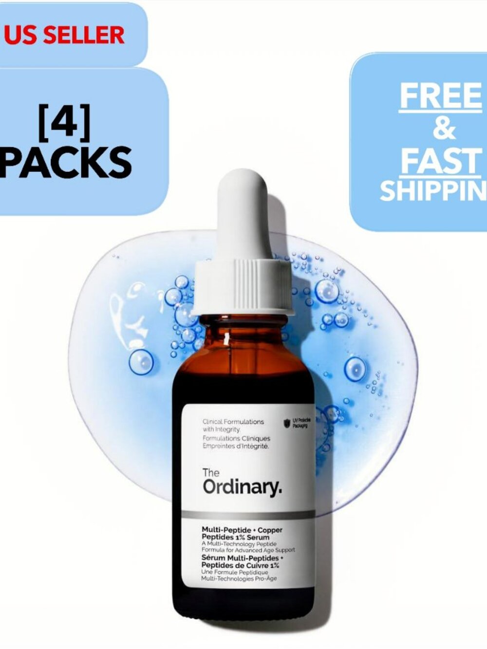 ‼️(4)‼️PACKS - The Ordinary MULTI PEPTIDE + Copper Peptides 1% SERUM 30ML x 4